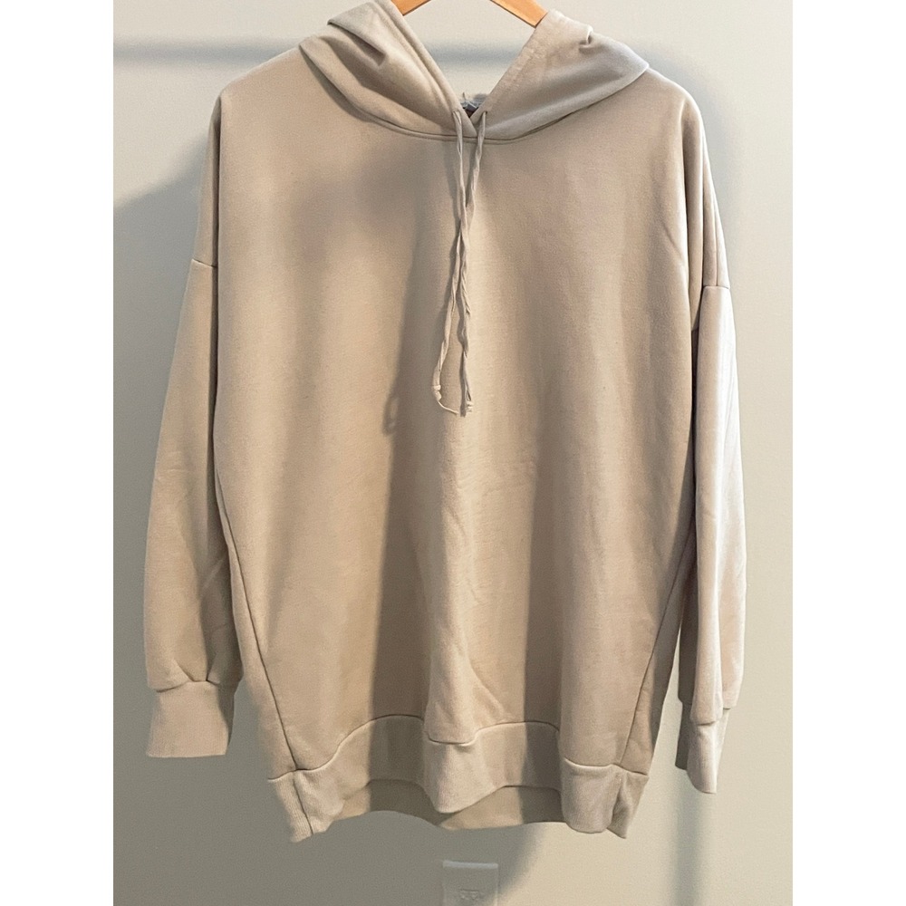 Charlotte Russe Womens XL Beige Oversized Hoodie Pullover Fleece Tan Neutral